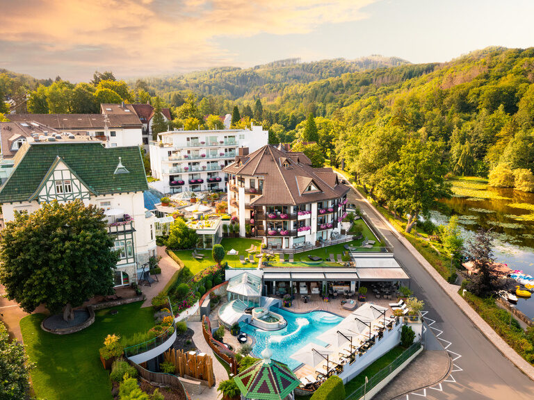 Draufsicht Hotel Überblick Romantischer Winkel Wellnesshotel